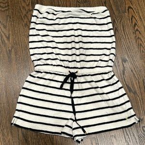 🤍🖤 Juicy Couture Terry Black and White Stripe Romper